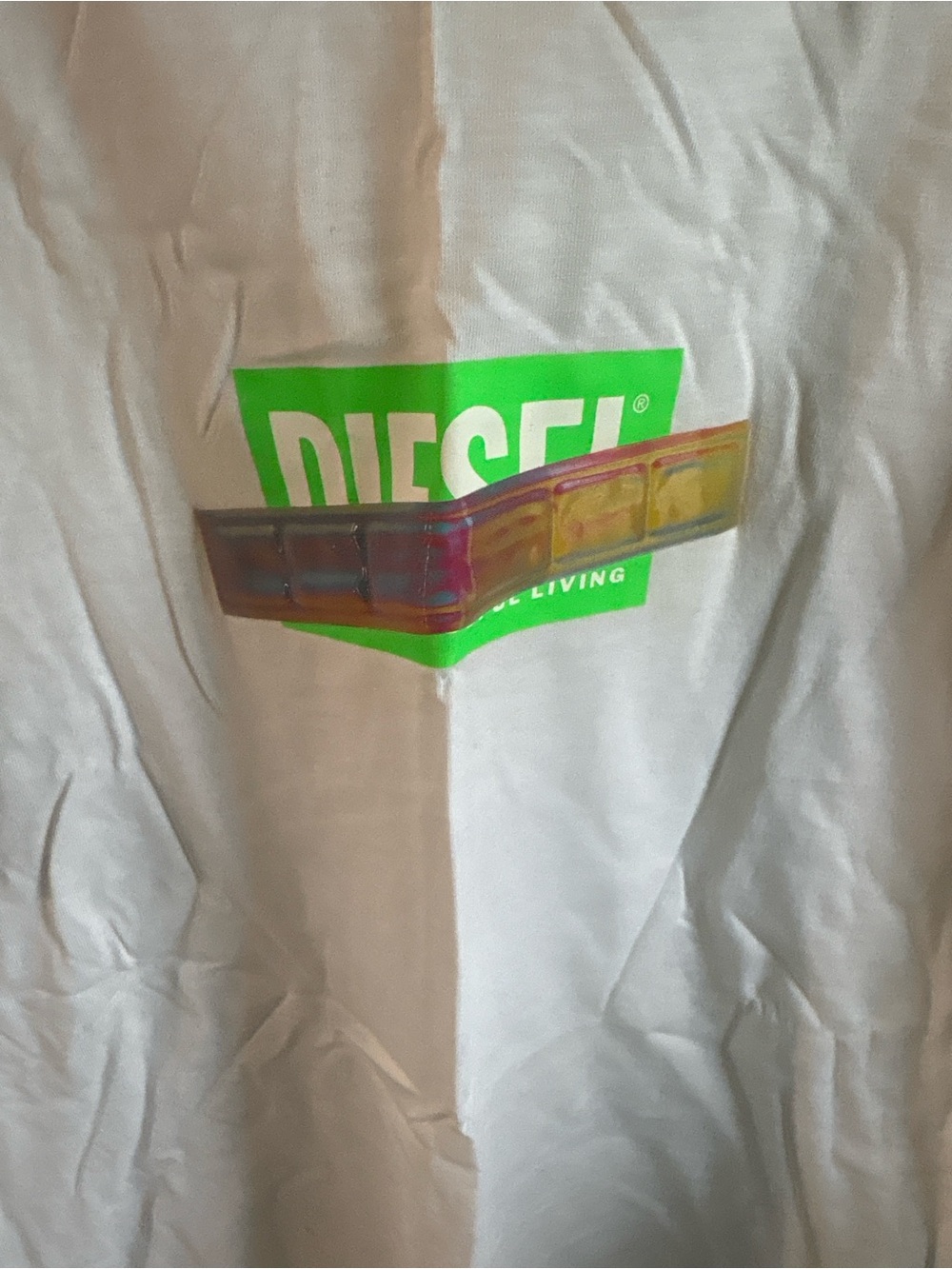 DIESEL White Logo Graphic Short-Sleeve Shirt